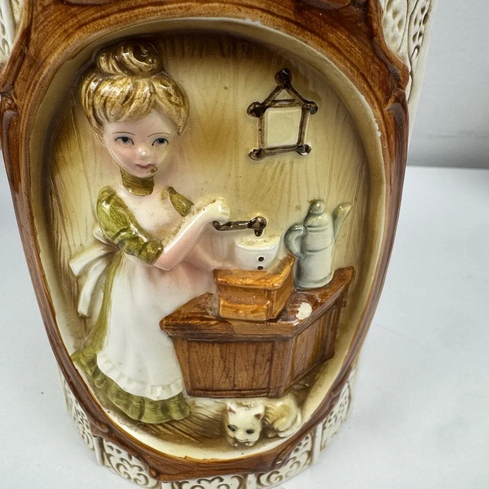 Vtg 1978‎ Sears Pioneer Woman Ceramic Jar Japan Country Decor